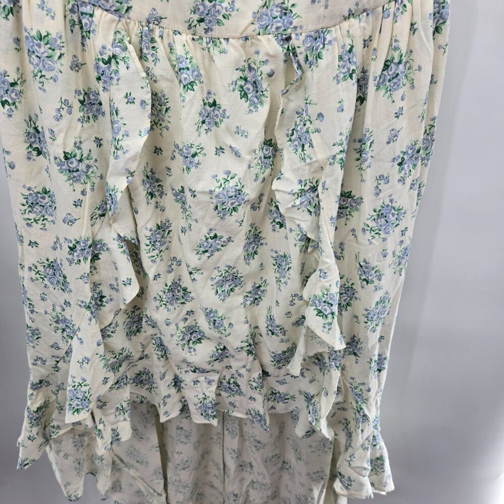 En Creme Cream Blue Floral Hi-Low Dress Size Large - Picture 6 of 16